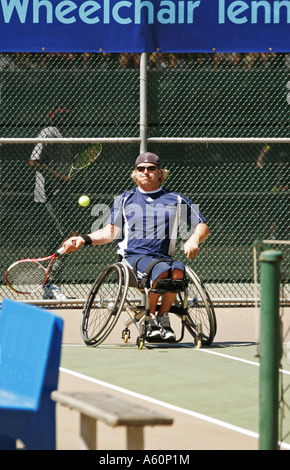 Joueur de tennis en fauteuil roulant, Vancouver, Canada Banque D'Images