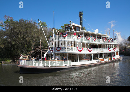 Bateau à vapeur Belle Liberty, Liberty Square Riverboat, Magic Kingdom, Disney World, Orlando, Floride, USA Banque D'Images