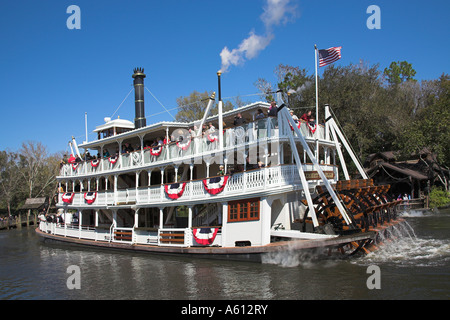 Bateau à vapeur Belle Liberty, Liberty Square Riverboat, Magic Kingdom, Disney World, Orlando, Floride, USA Banque D'Images