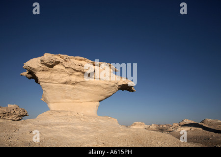 D'étranges formations rocheuses dans le désert blanc, en Egypte, l'Afrique Banque D'Images