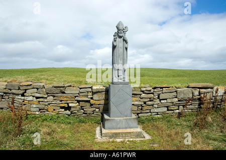 Statue de Saint Patrick à Downpatrick Head, près de Ballycastle, Comté de Mayo, Irlande Banque D'Images