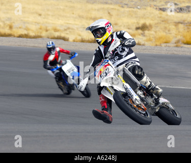 La pratique de la course de SuperCross Reno Fernley racetrack le 5 février 2007 Banque D'Images