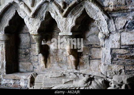 Détail du mur à l'intérieur St Oran s'Abbaye Isle d'Iona Banque D'Images