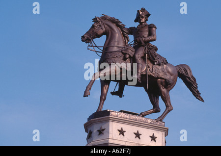 Richmond, de la Statue de George Washington, Reiterstandbild Banque D'Images