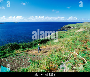 L'Irlande, dans le comté de Galway, Skye road, façon sauvage de l'Atlantique, Banque D'Images