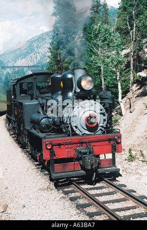 Vieille Locomotive à vapeur Georgetown Loop RR dans Colorado USA Banque D'Images