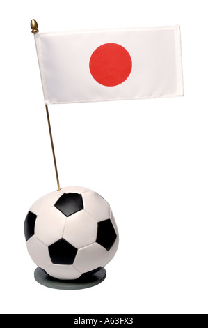 Le football et le Japon drapeau national trophy Banque D'Images