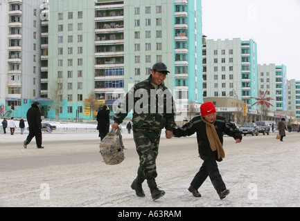 La Mongolie- règlement concret du russe dans la ville d'Erdenet Banque D'Images