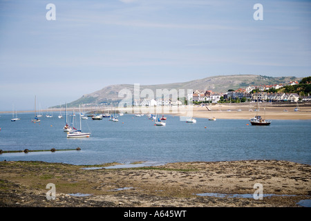 Conway et de l'estuaire de la rivière et le grand orme de Conway,le Nord du Pays de Galles, Royaume-Uni Banque D'Images