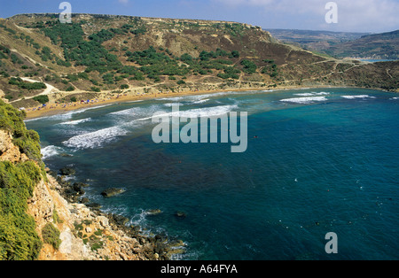 Plage de Ghajn Tuffieha Bay, île de Malte Banque D'Images
