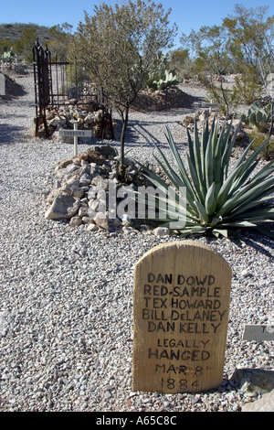 Une tombe du cimetière Boothill Arizona USA Banque D'Images