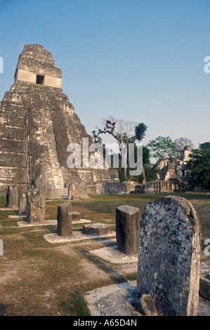 Le Guatemala Tikal temple maya à Tikal National Park Banque D'Images