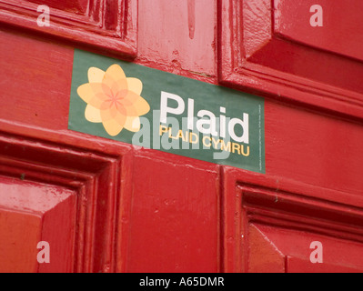 La porte rouge du Plaid Cymru Le Parti du Pays de Galles Aberystwyth Bureau Banque D'Images