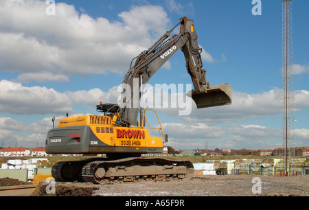 Volvo EC360 Excavatrice sur site de construction en Sussex, UK Banque D'Images