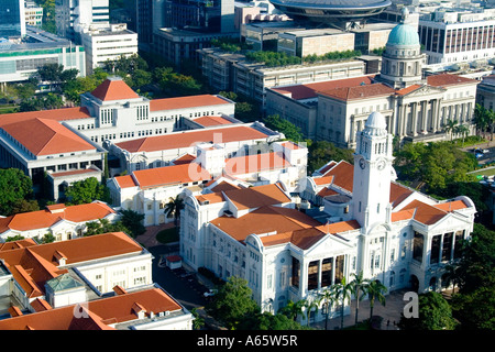 Clocktower coloniale et des bâtiments administratifs Singapour Banque D'Images