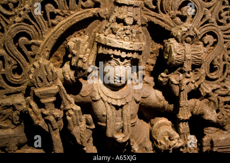 Statue Shiva Nataraja schiste 12e siècle Halebid Karnataka Inde Singapour Asian Civilisations Museum Banque D'Images