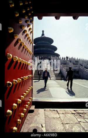 Temple du Ciel à Beijing Chine comme vu à partir de l'entrée principale à l'extérieur Banque D'Images