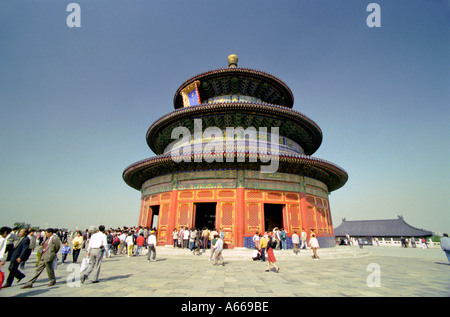 Perspective déformée du Temple du Ciel à Pékin, Chine Banque D'Images