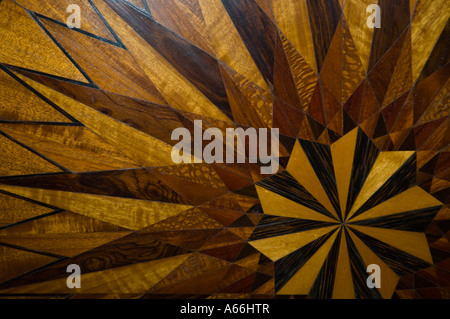 Détail de la table en bois marqueté, Costa Rica Banque D'Images