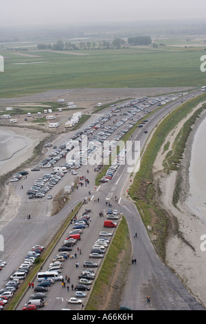 Parking. Le Mont-Saint-Michel, Manche, Basse-Normandie département région, la France, l'Union européenne, de l'UNION EUROPÉENNE Banque D'Images