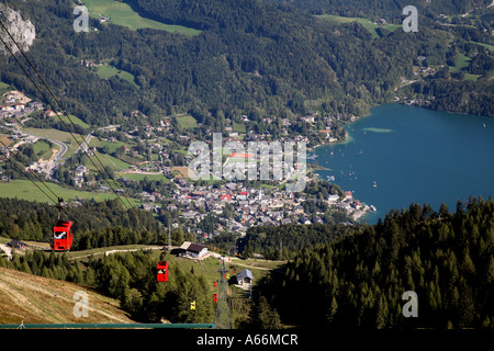 Cable cars St Gilgen Autriche Oesterreich Lac Wolfgang Salzkammergut Banque D'Images