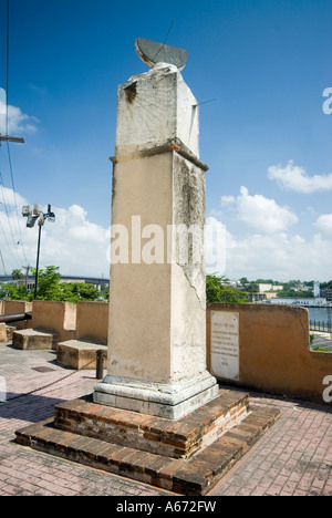 Reloj del sol réveil du soleil sur la Calle Las Damas Santo Domingo République dominicaine construit 1753 Banque D'Images