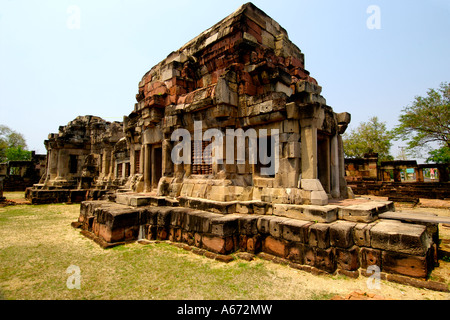 Le Prasat Hin Phanom Wan temple Khmer à Khorat Nakorn Ratchasima en Thailande Vue est Mars 2007 Banque D'Images