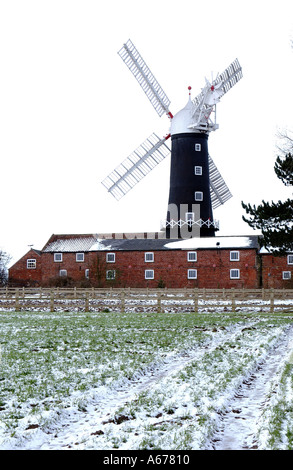 Moulin à vapeur Skidby qui au cours de l'hiver Banque D'Images