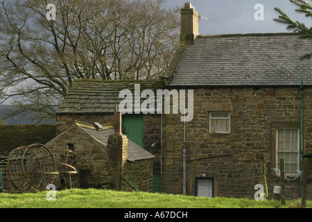 Une ferme au-dessus de la ville de Brampton, Centre de la Grande-Bretagne, de Northumberland Banque D'Images