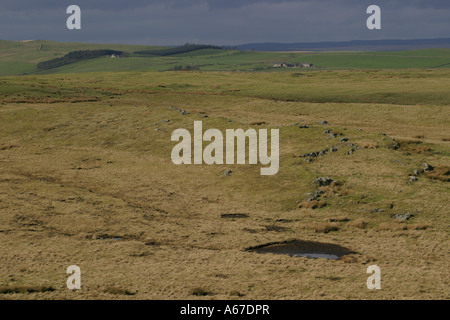 Les maures sauvages de la Northumberland Mur d'Hadrien, Pays, Parc National de Northumberland Banque D'Images