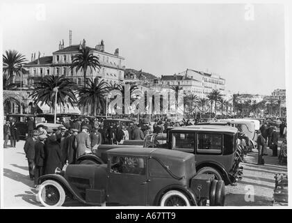 Voitures à Cannes 1927 Banque D'Images