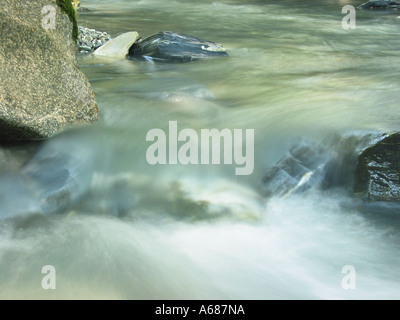 Streaming rapide brook circulant sur rochers Zillertal Tyrol Autriche Banque D'Images