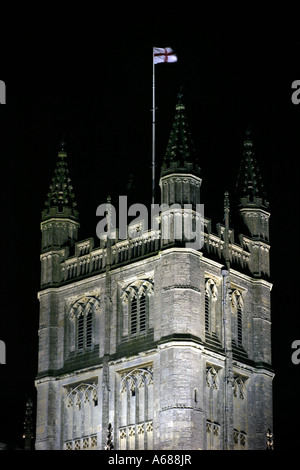 L'Abbaye de Bath la nuit Banque D'Images