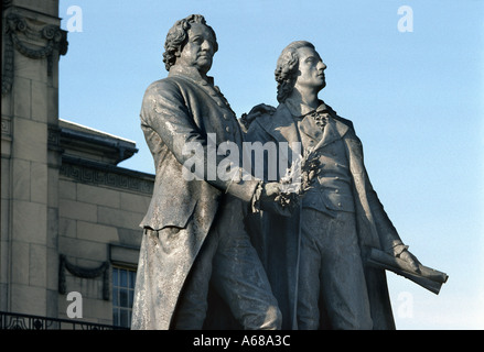 Goethe et Schiller à Weimar Thüringen Thüringen Thuringe Banque D'Images