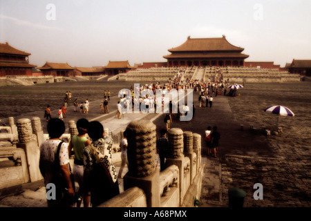 Visiteurs à la Cité Interdite. Beijing. La Chine. Banque D'Images