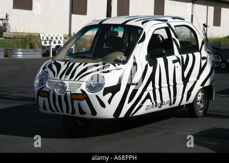 La voiture Zap zebra, une voiture électrique Banque D'Images