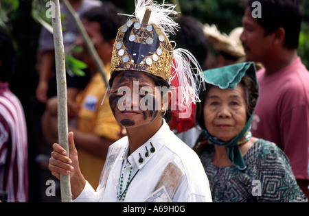 Philippines Ibajay Panay Ati religion Atihan défilé du festival Banque D'Images