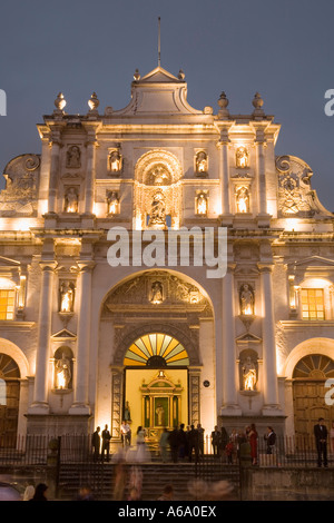 Catedral de San Jose à la tombée de la Antigua Guatemala Banque D'Images