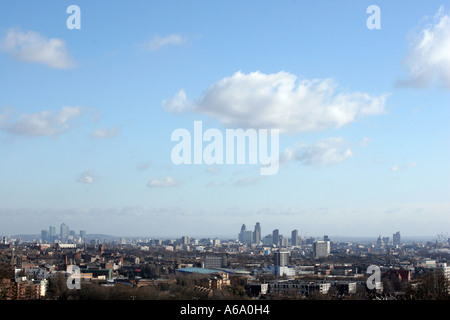 Vue depuis la colline du Parlement à Hampstead Heath à Londres Banque D'Images