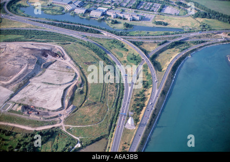 Vue aérienne de l'autoroute M27 Portsmouth Hampshire UK Banque D'Images