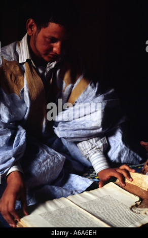 Bibliothèque - Chinguetti, Mauritanie Banque D'Images