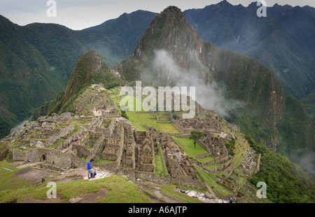 Le site Inca de Machu Picchu Archealogical au Pérou Amérique du Sud Banque D'Images