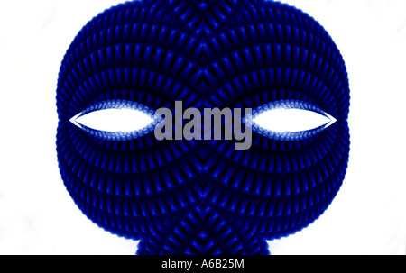 Alien face blue pattern arty art plastique couleur mode couleur style élégant Banque D'Images