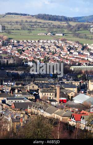 Paysage rural paysage urbain dense maisons Banque D'Images