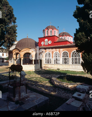 Le monastère Megistis Lavras, Grand Lavra, Mont Athos, Halkidiki, Grèce, Europe de l'est Banque D'Images