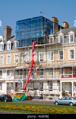 Appartement en dernier étage de remodelage de bloc sur la côte du Sussex, au Royaume-Uni. Banque D'Images