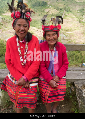 Deux femmes Philippines Banaue Ifugao smiling Banque D'Images