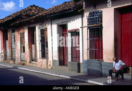 Façade bâtiment coloré à Trinidad Cuba Banque D'Images