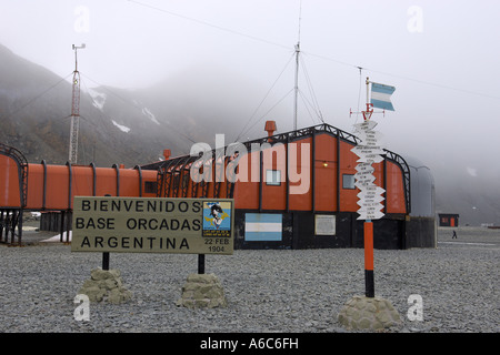 Argentine Orcadas base de recherche polaire de l'Île Laurie Îles Orkney du Sud Antarctique Janvier 2007 Banque D'Images