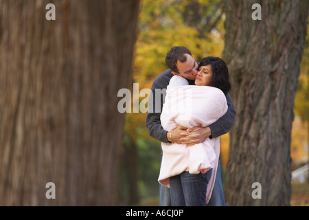 Famille au parc Banque D'Images